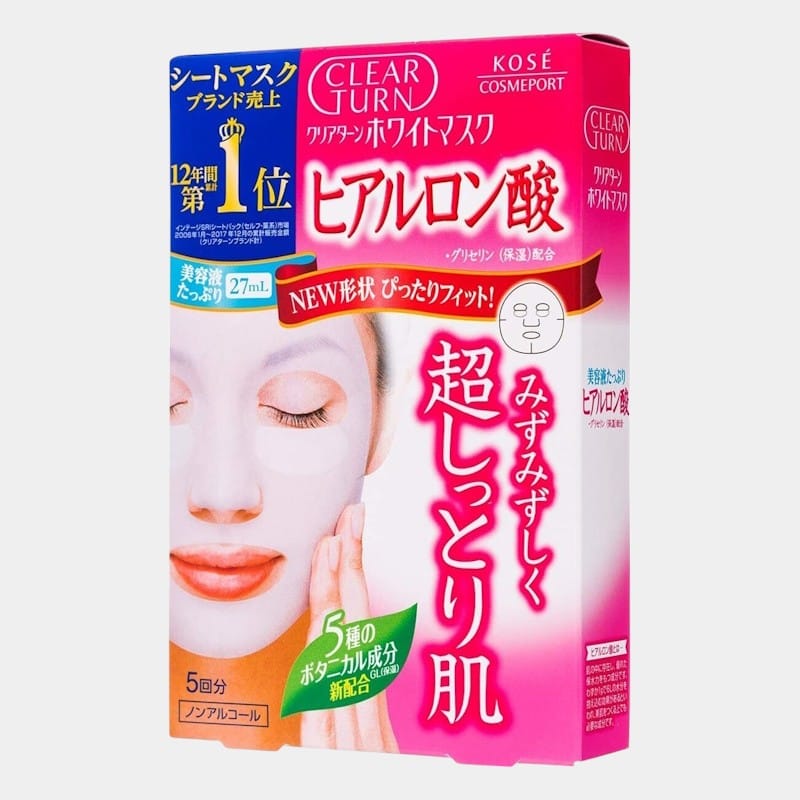 kose-clear-turn-white-mask-hyaluronic-iaponika-kallintika-kskin-Photoroom Clear Turn White Hyaluronic Acid Mask 5pcs - Kose - Image 1