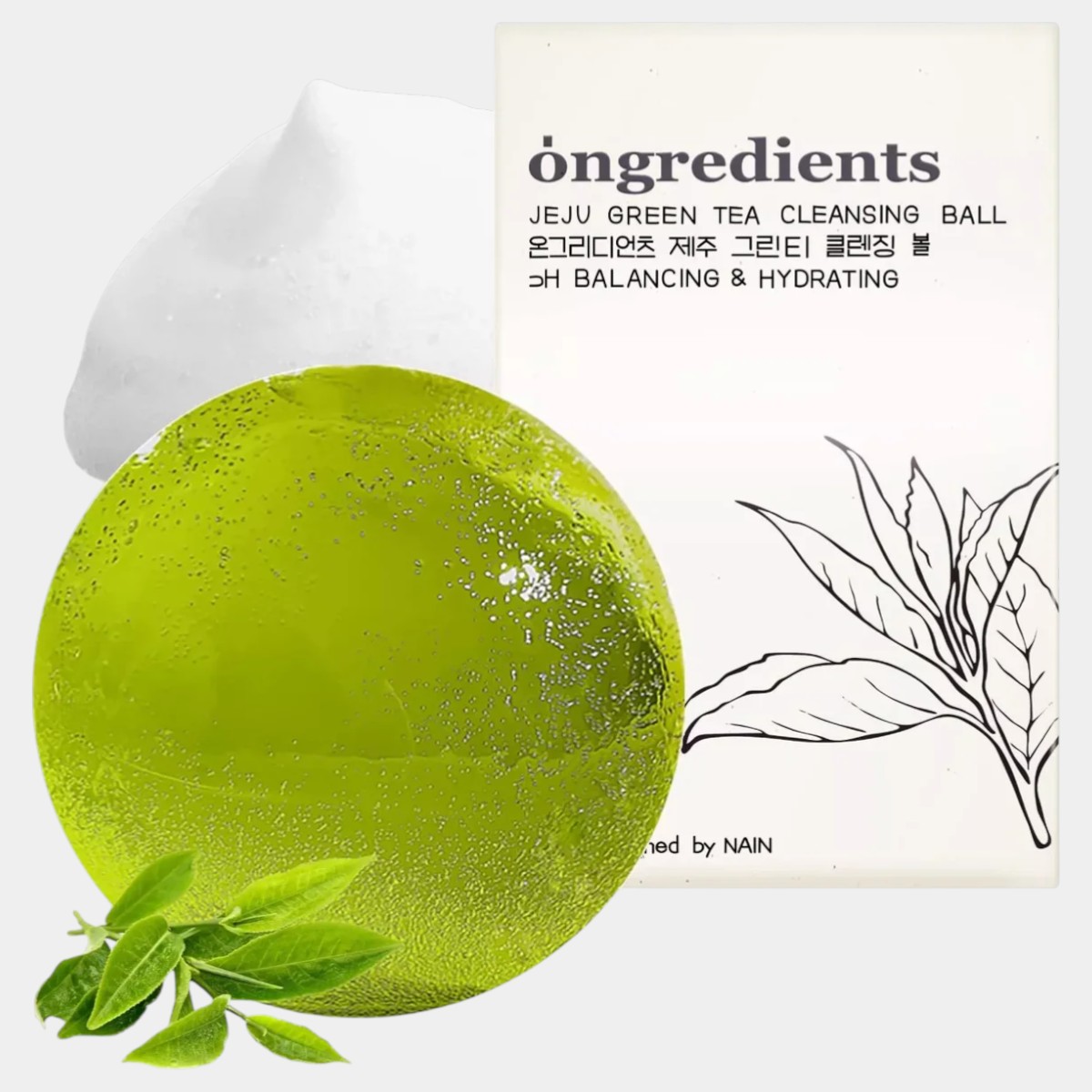 ongredients-jeju-green-tea-cleansing-ball-ongredients-koreatika-kallintika-kskin-1 Jeju Green Tea Cleansing Ball - Ongredients - Image 1