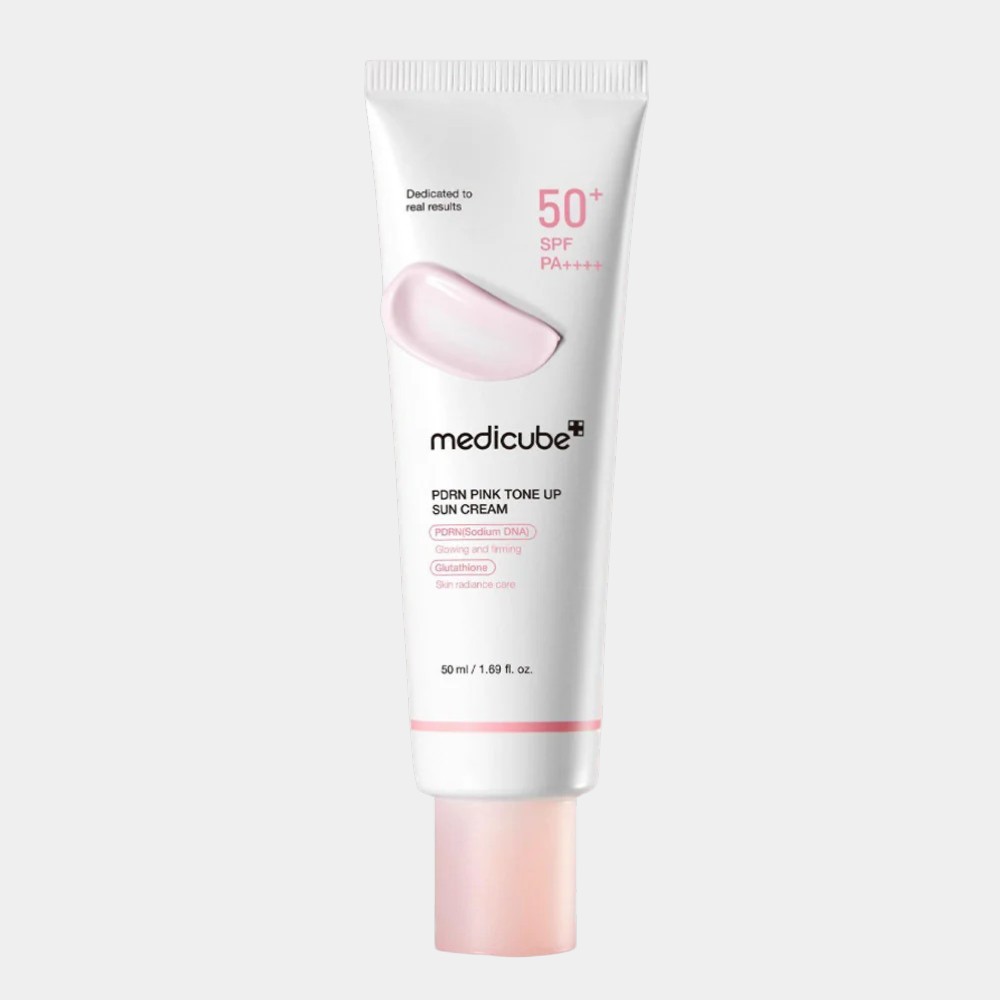 medicube-pink-sunscreen-cream-pdrn-koreatika-kallintika-kskin PDRN Pink Tone Up Sun Cream SPF 50+ 50ml - Medicube - Image 1